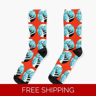 Le Studio Socks Orange Piano window Multi Logo